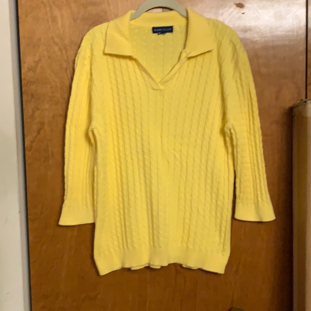 Karen Scott v-neck cable knit sweater, size XL
